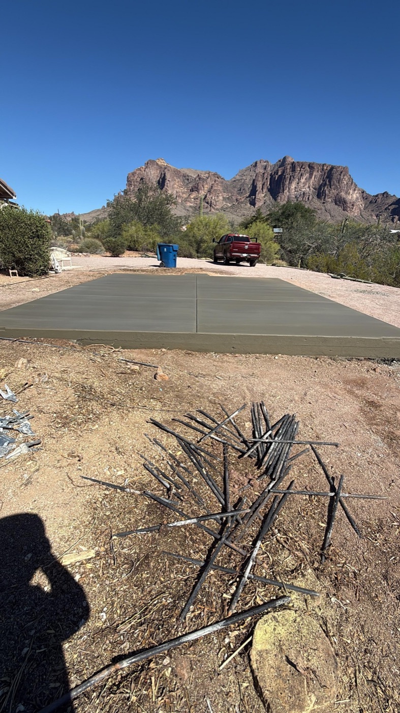 Finished concrete pad
