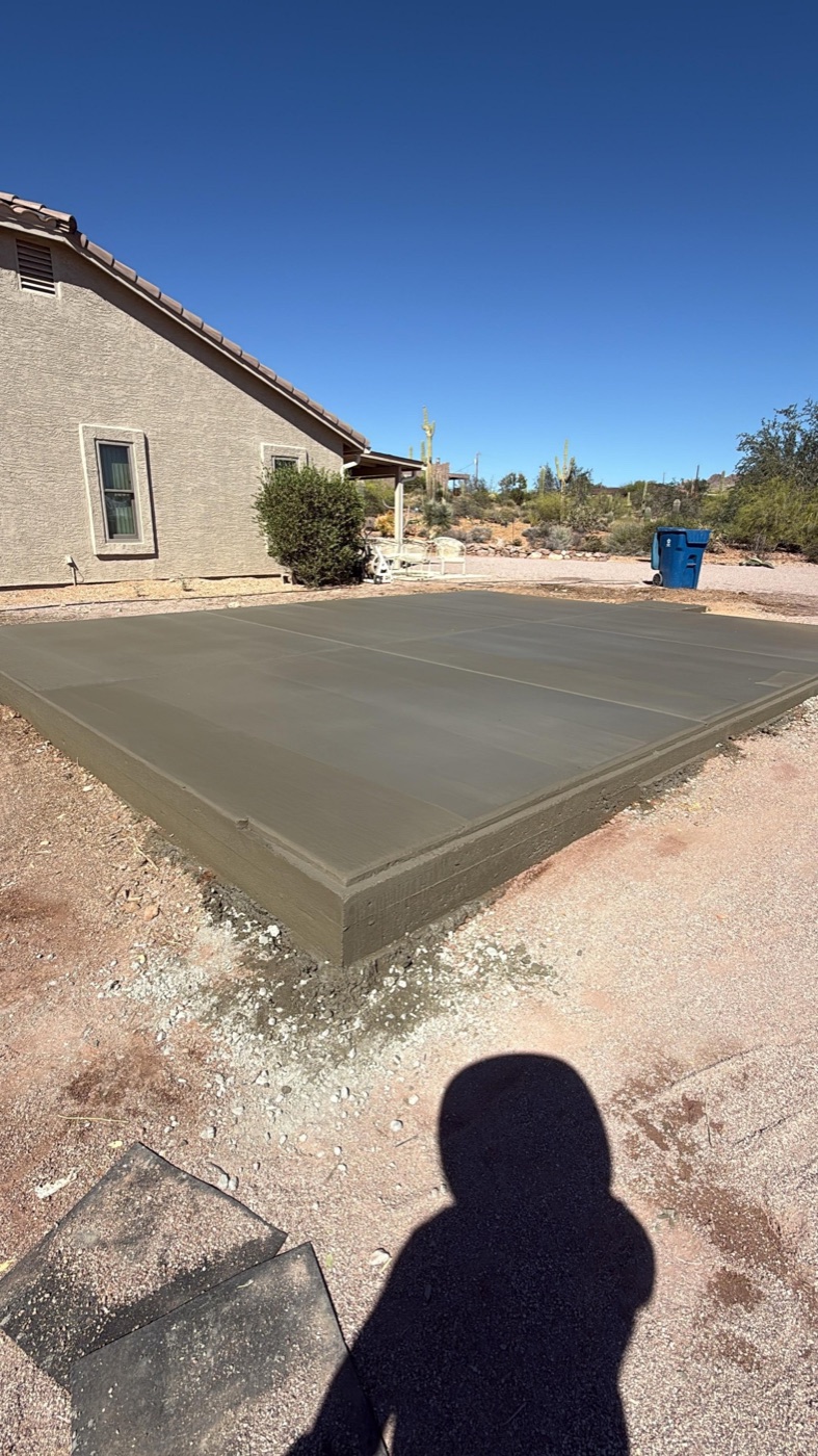 Finished concrete pad