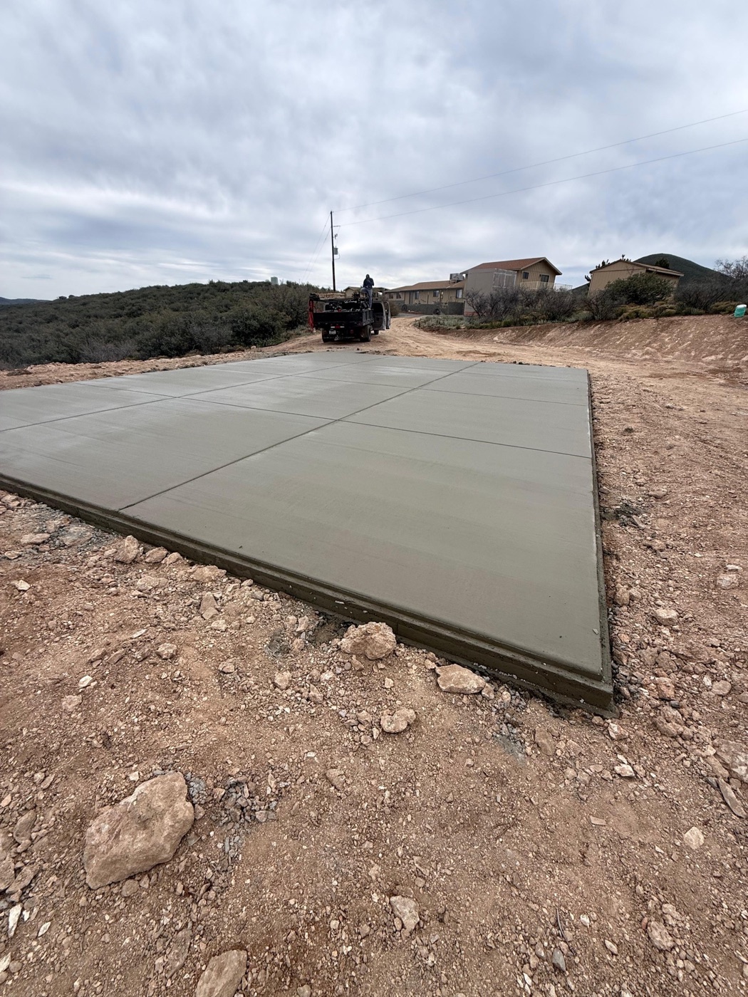 Finished concrete pad