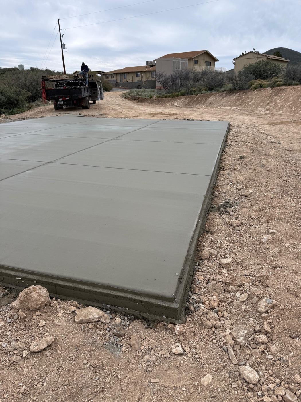Finished concrete pad